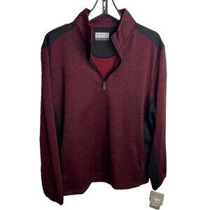 Pga Tour Men's $85 Two-Tone Space-Dyed Quarter-Zip Golf Pullover Size M